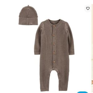 Carter's Baby 2-Piece Sweater Jumpsuit & Cap Set